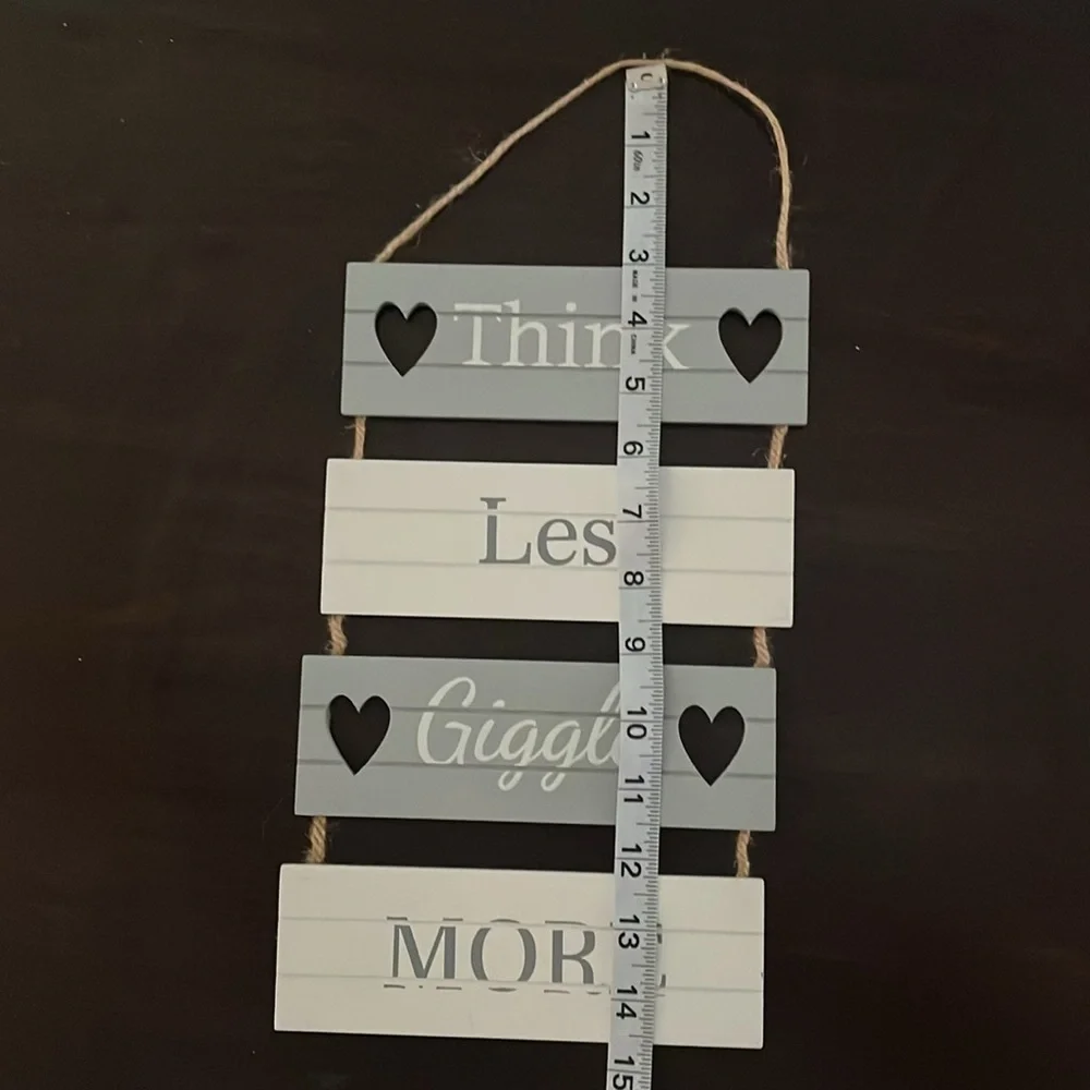 Wall decor white and gray with tan twine